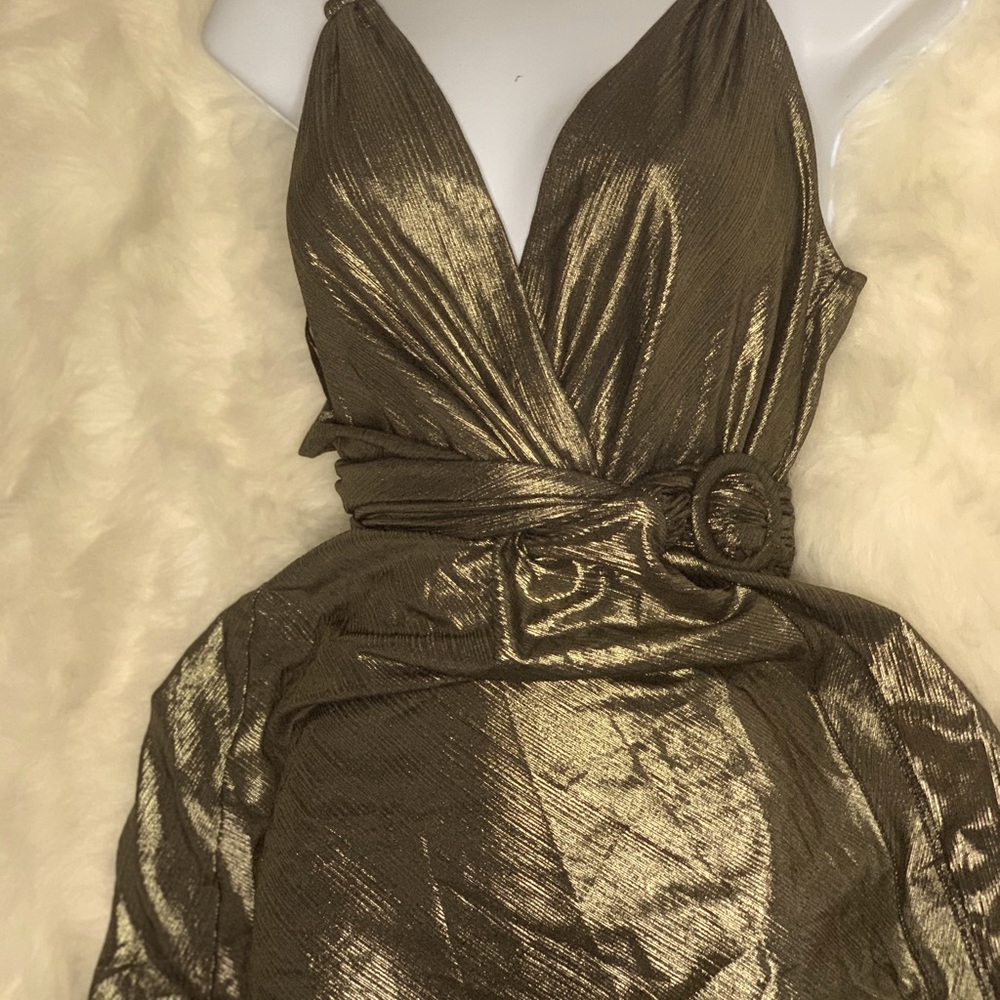 Golden Wrap Gown